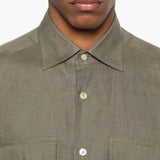 Camicia a maniche lunghe con tasche in verde Kiton - uomo 