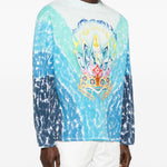 T-shirt con grafica tie-dye in blu Casablanca - uomo 