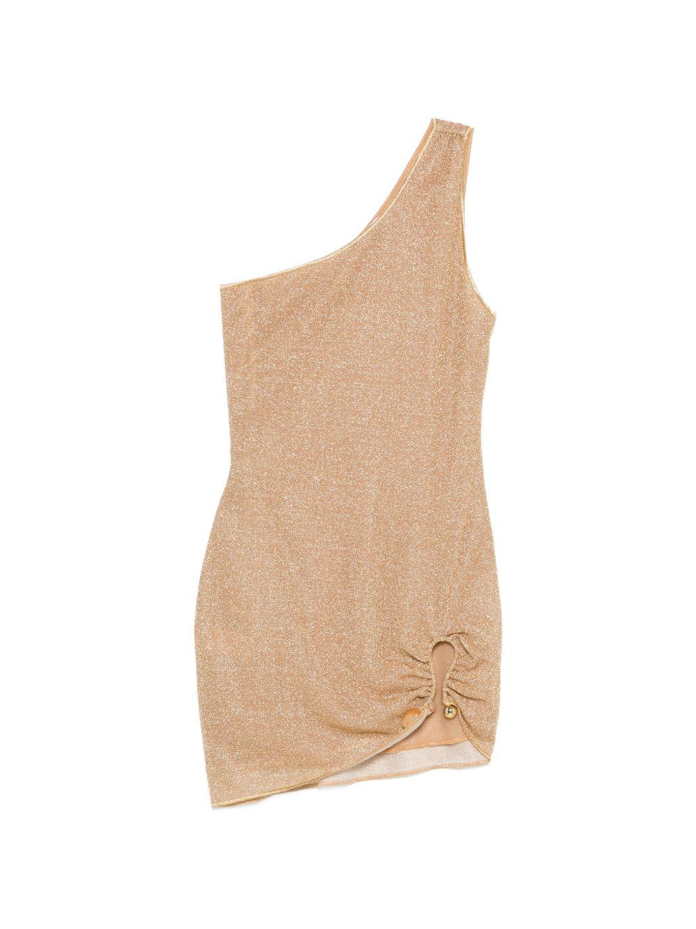 Abito corto asimmetrico in oro Oséree - donna 