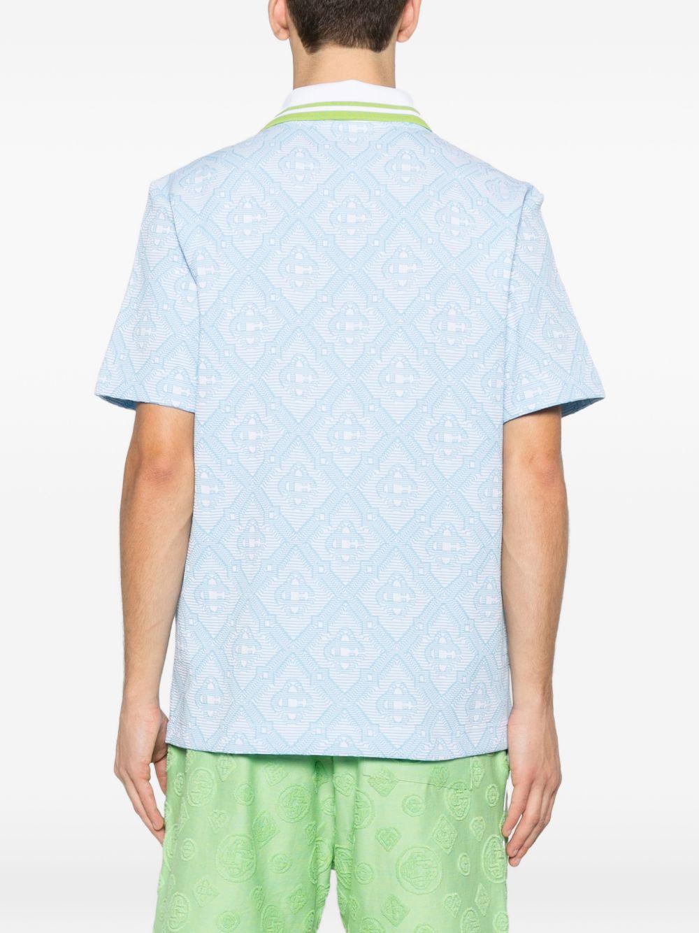 Polo con motivo logo in azzurro Casablanca - uomo 
