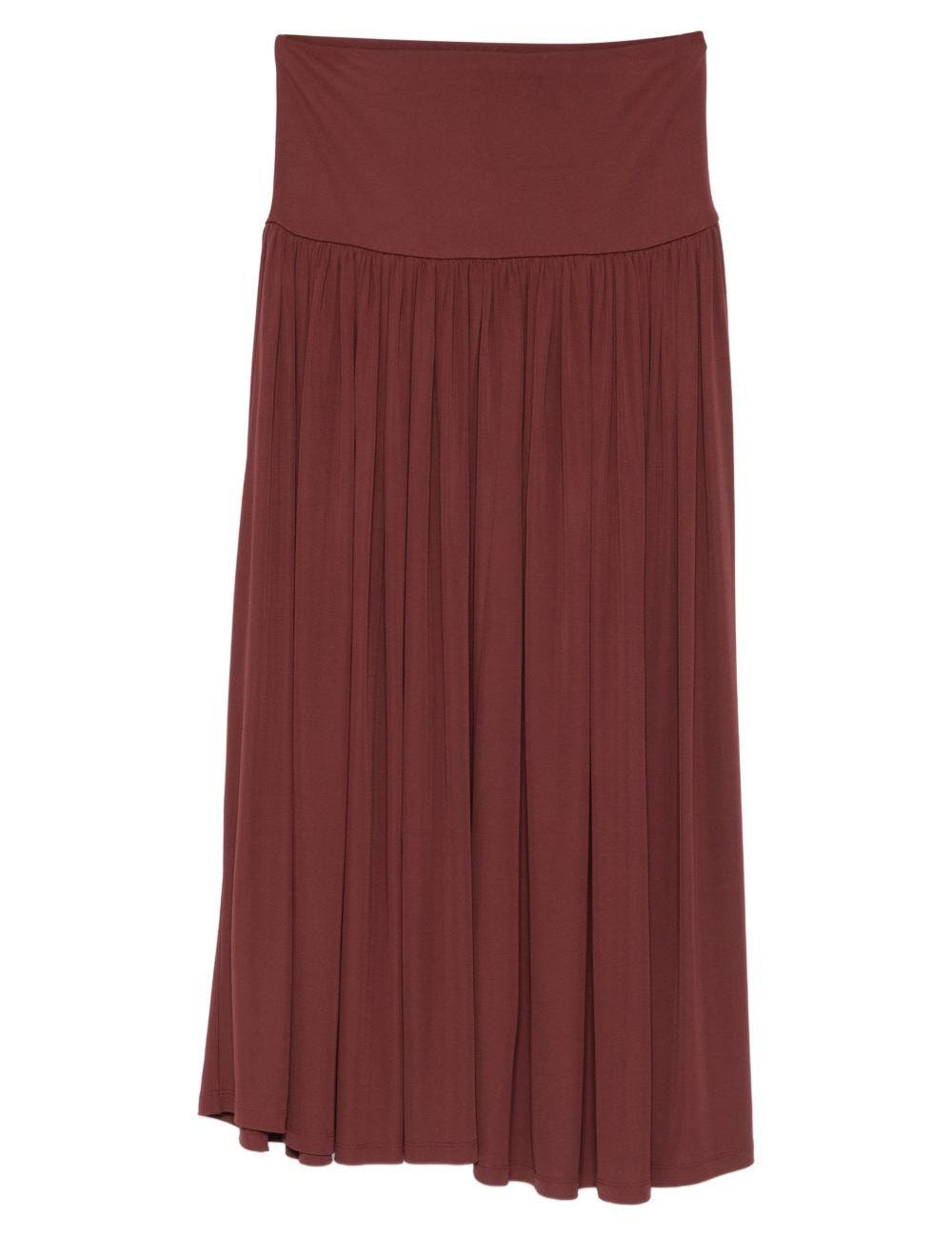 Gonna lunga arricciata in bordeaux Aya muse - donna 