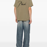 T-shirt a maniche corte in verde Rhude - uomo 