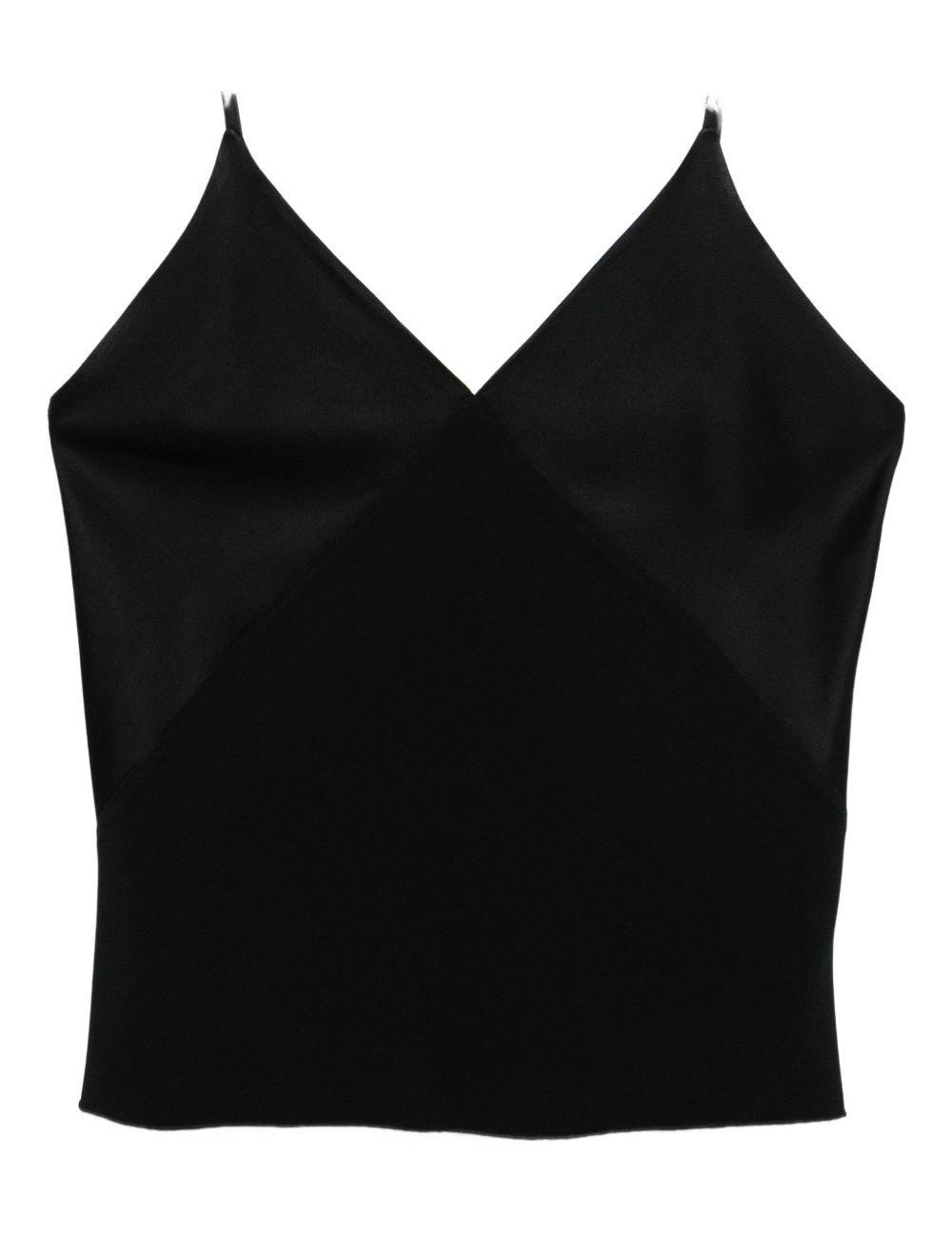 Top con scollo a v in nero Forte forte - donna 