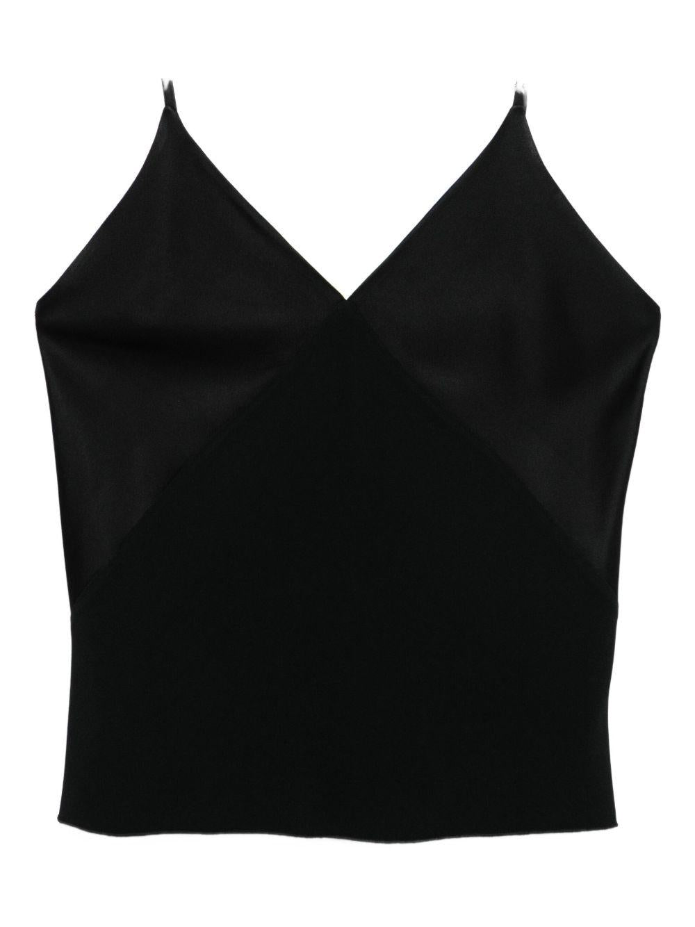 Top con scollo a v in nero Forte forte - donna 