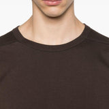 T-shirt a maniche corte con scollo rotondo in marrone Rick owens - uomo 