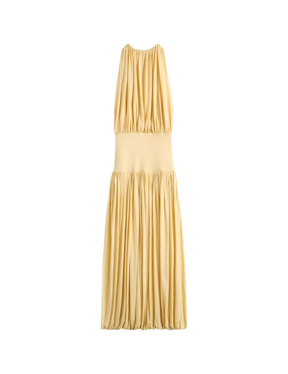 Abito lungo con arricciature in giallo Toteme - donna 