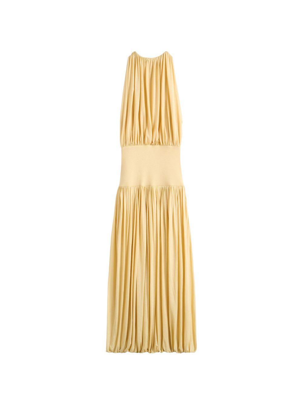 Abito lungo con arricciature in giallo Toteme - donna 