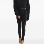 Leggings a vita alta con staffe in nero Mugler - donna 