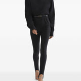 Leggings a vita alta con staffe in nero Mugler - donna 