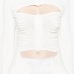 Top con dettagli cut-out in bianco - donna 