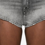 Shorts in denim con cut-out de-lunar in grigio Diesel - donna 