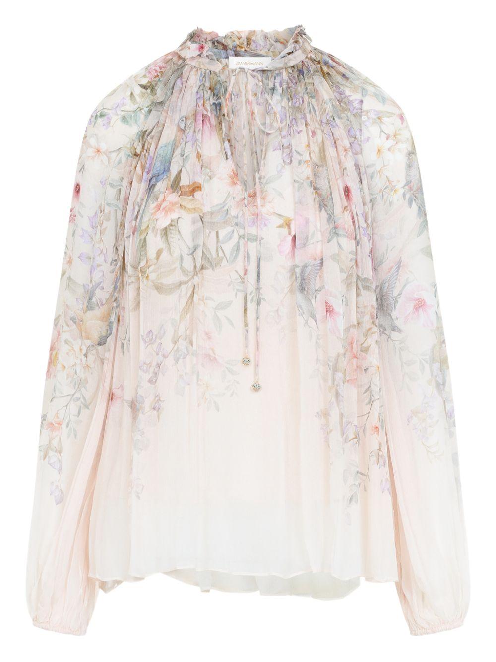 Blusa Rebellion con stampa in avorio Zimmermann - donna 