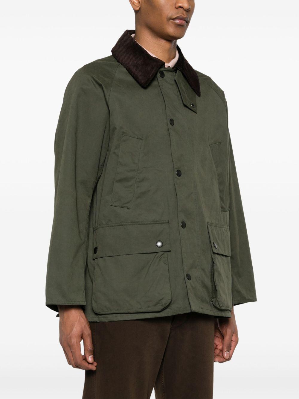 Giacca Bedale con collo a contrasto in verde e marrone Barbour - uomo 