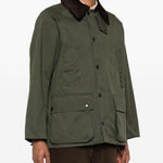 Giacca Bedale con collo a contrasto in verde e marrone Barbour - uomo 