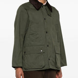 Giacca Bedale con collo a contrasto in verde e marrone Barbour - uomo 