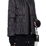 Giacca trapuntata geocamo in nero Rick Owens x Moncler - unisex<BR/> 