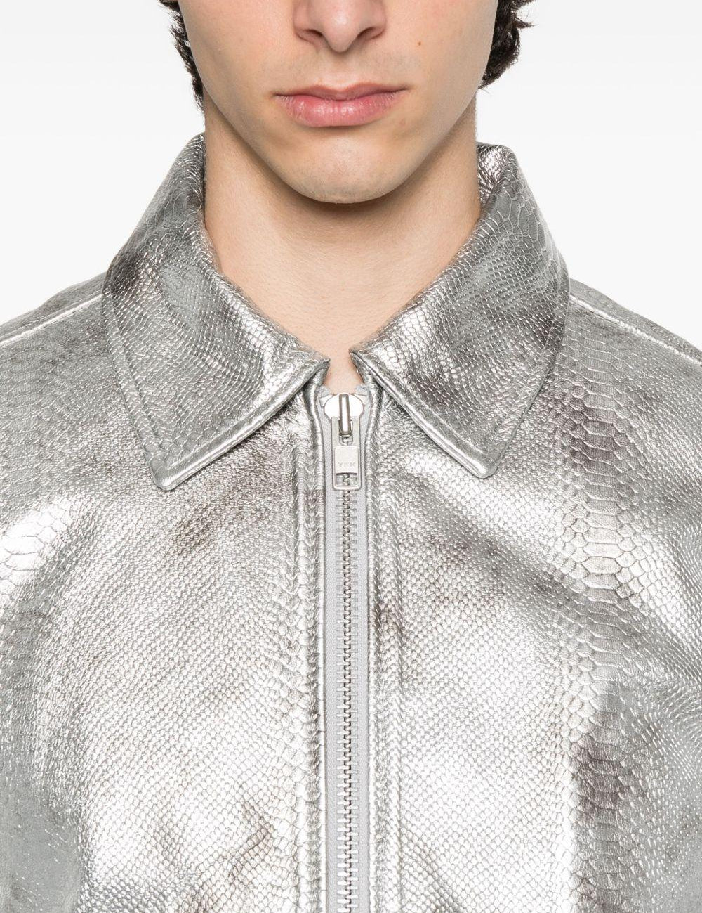Giacca con effetto pitonato in argento Sunflower - uomo 