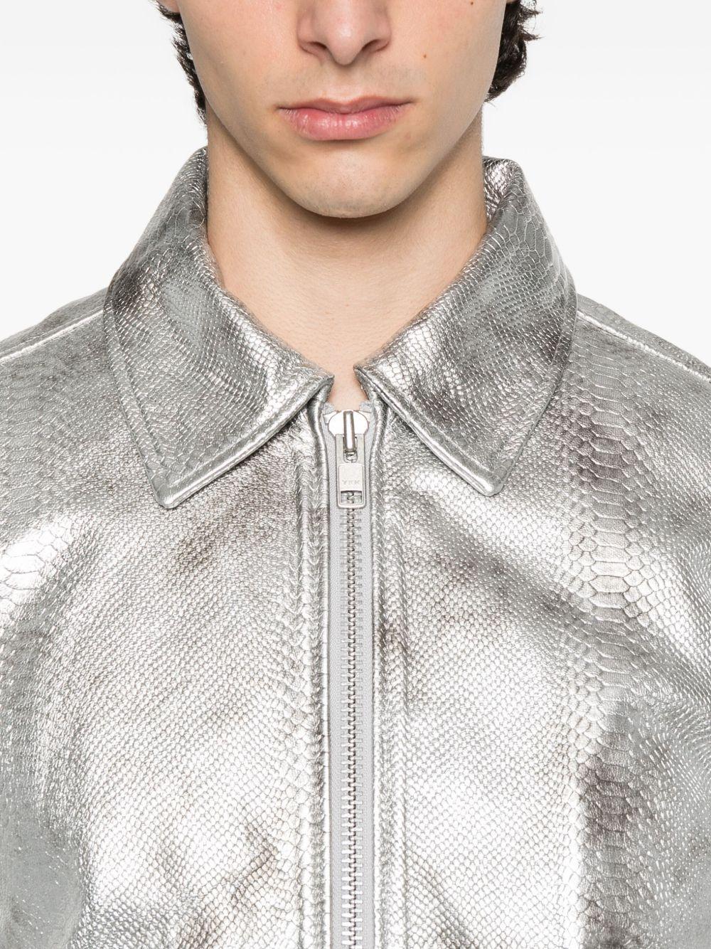 Giacca con effetto pitonato in argento Sunflower - uomo 