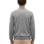 Maglione mezza zip in cashmere grigio 