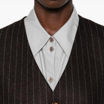 Gilet gessato con bottoni in marrone Blazé milano - donna 