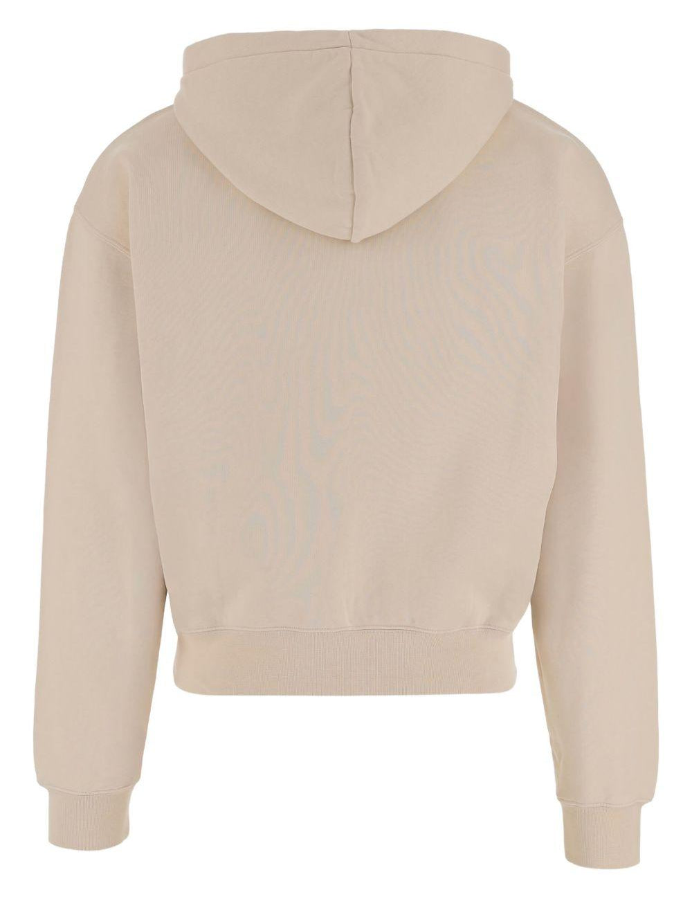 Felpa Le Hoodie Gros Grain con cappuccio e zip in beige Jacquemus - uomo 