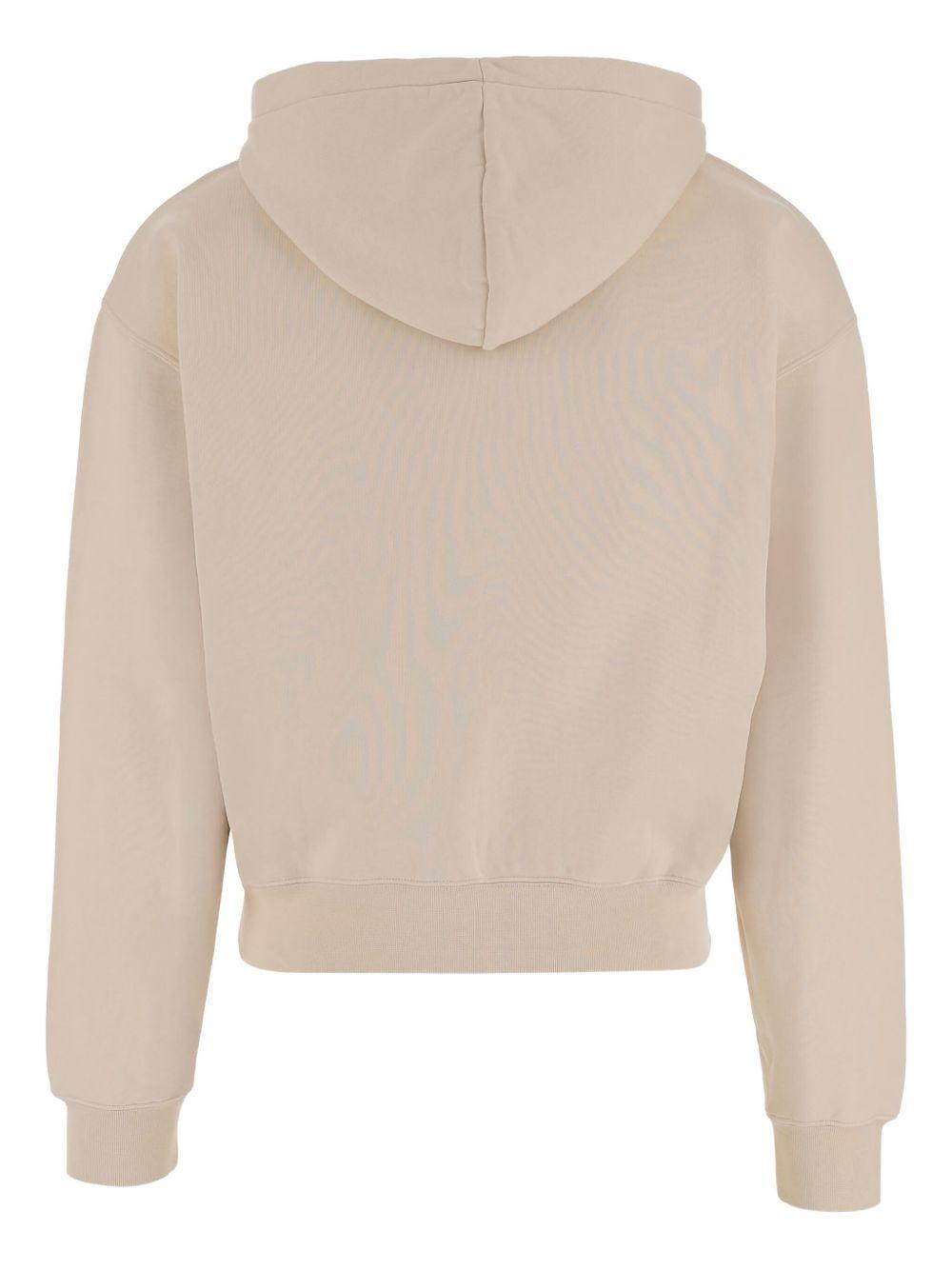 Felpa Le Hoodie Gros Grain con cappuccio e zip in beige Jacquemus - uomo 