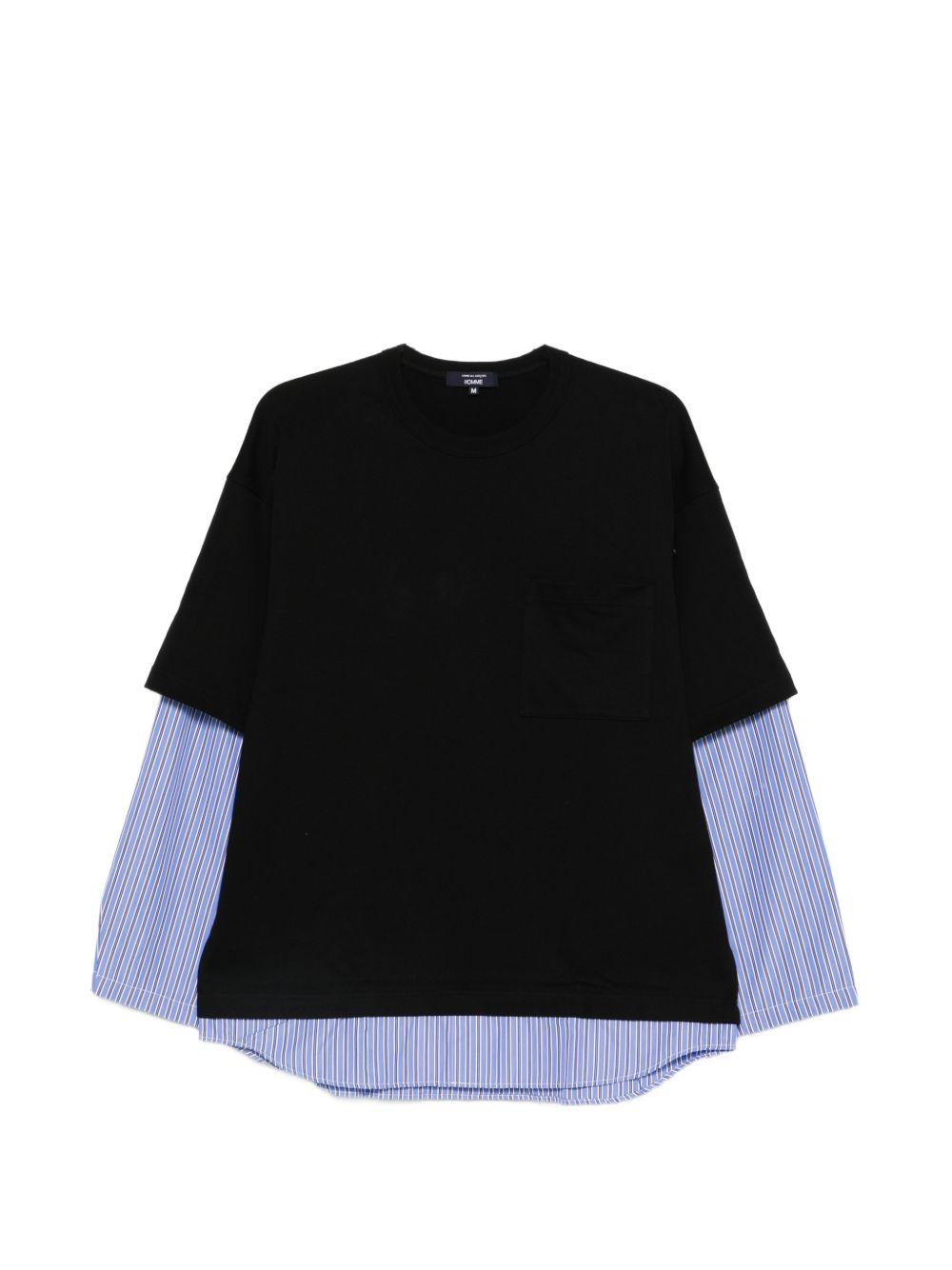 Felpa a strati in nero e blu Comme des garcons homme - uomo 