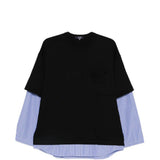 Felpa a strati in nero e blu Comme des garcons homme - uomo 