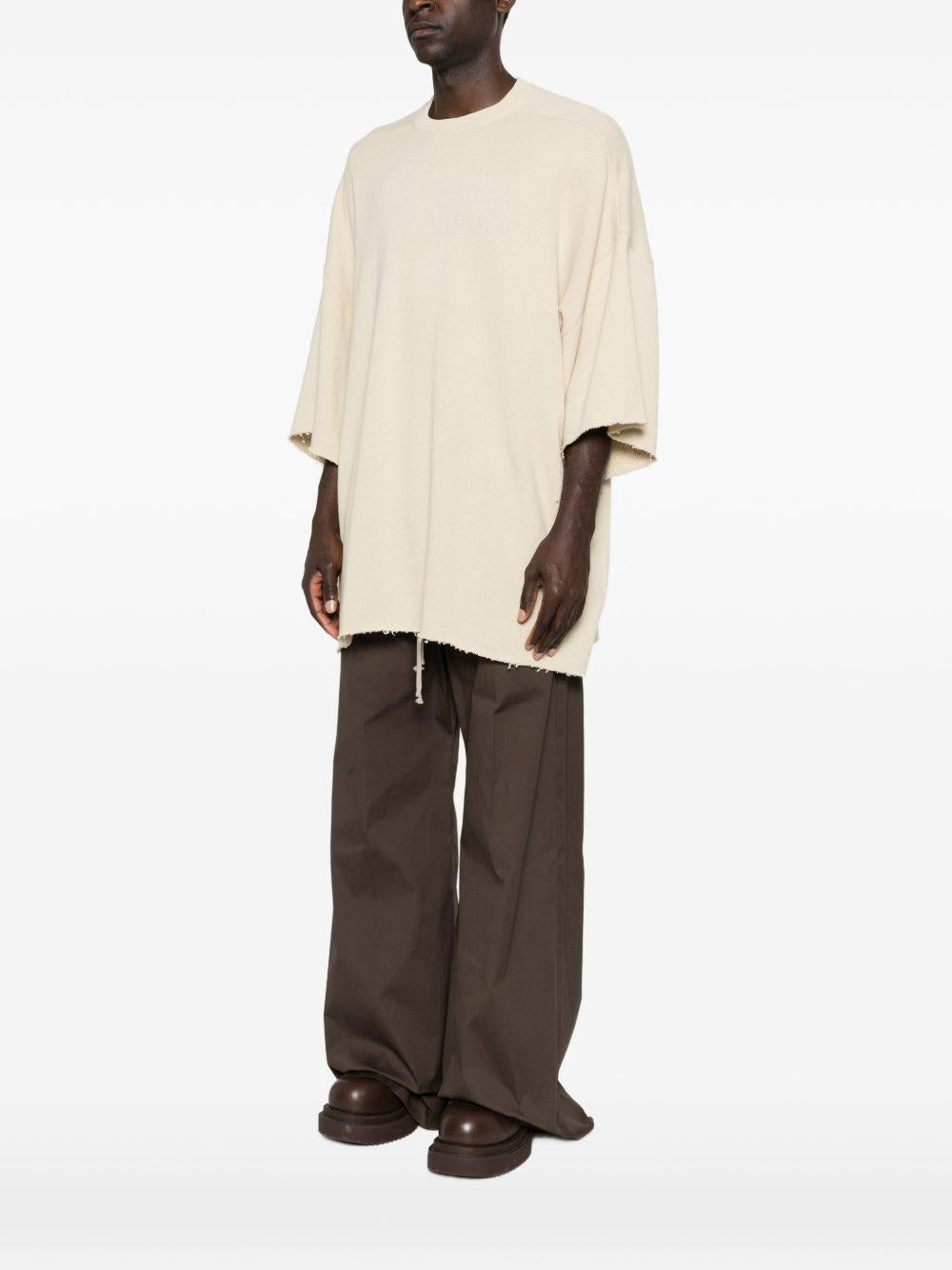 T-shirt Tommy T Sfrangiata in beige Rick owens - uomo 