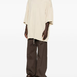 T-shirt Tommy T Sfrangiata in beige Rick owens - uomo 