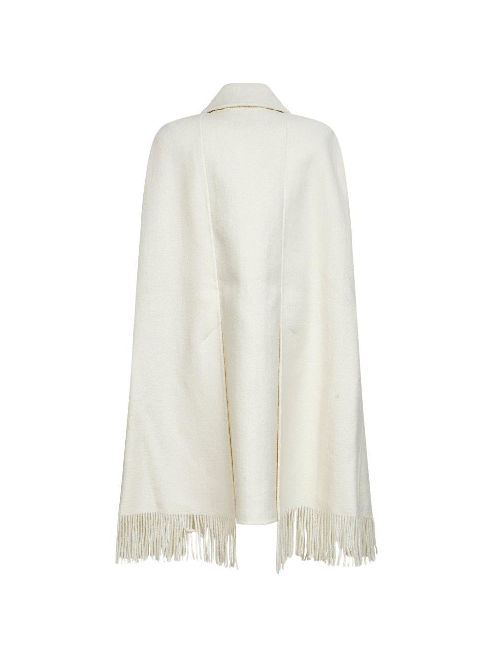Cappotto co frange in bianco Toteme - donna 