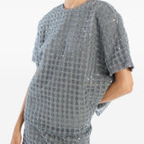 T-shirt con decorazione in grigio Rotate - donna 