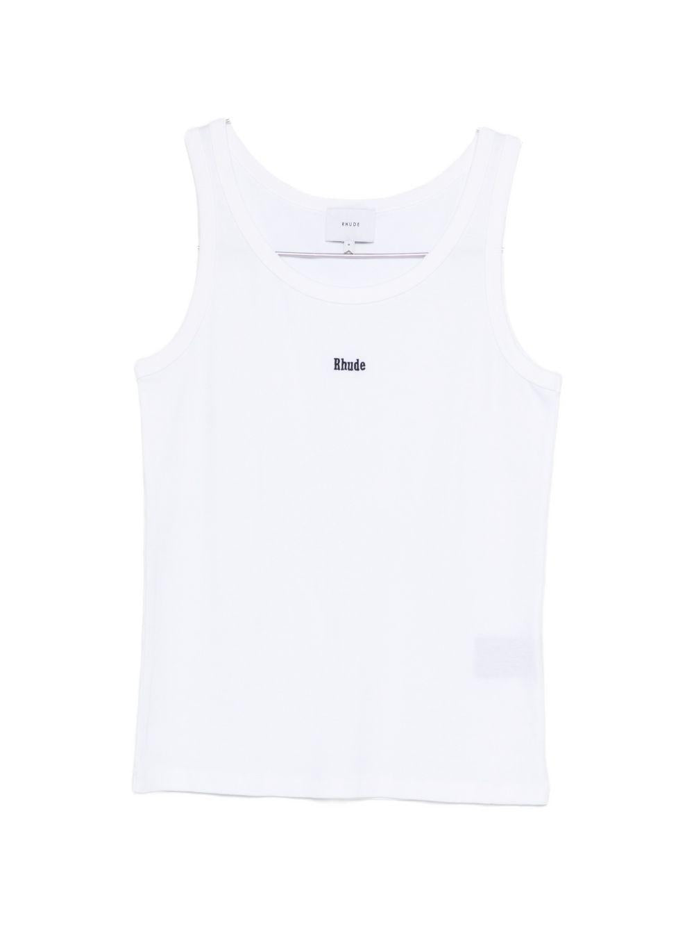 Canotta con logo ricamato in bianco Rhude - uomo 