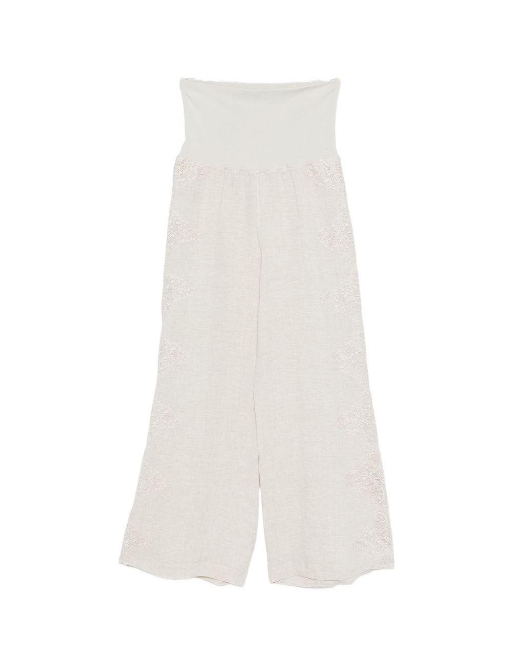 Pantaloni a vita alta con pizzo in AVORIO Maurizio - donna 