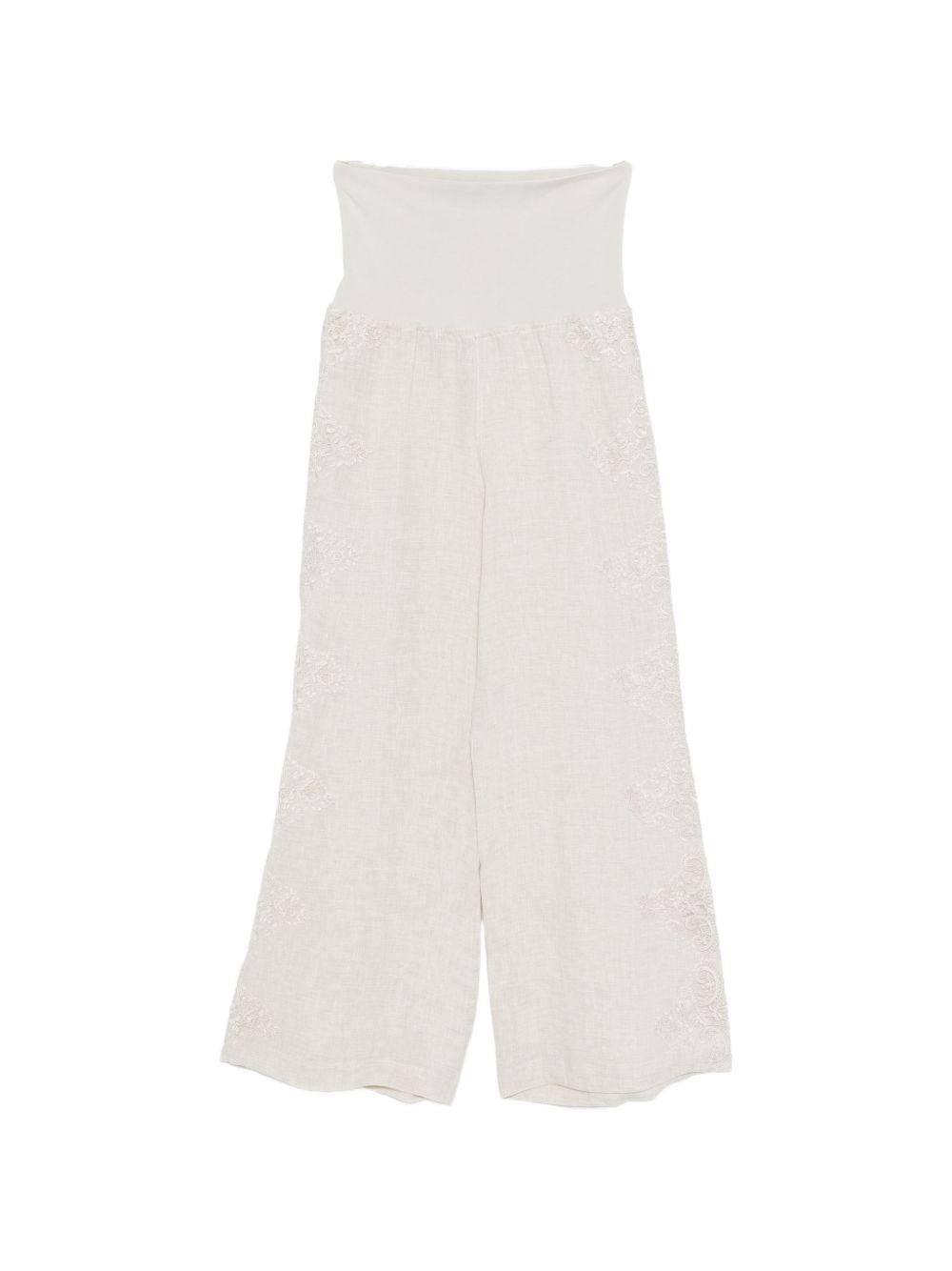 Pantaloni a vita alta con pizzo in AVORIO Maurizio - donna 