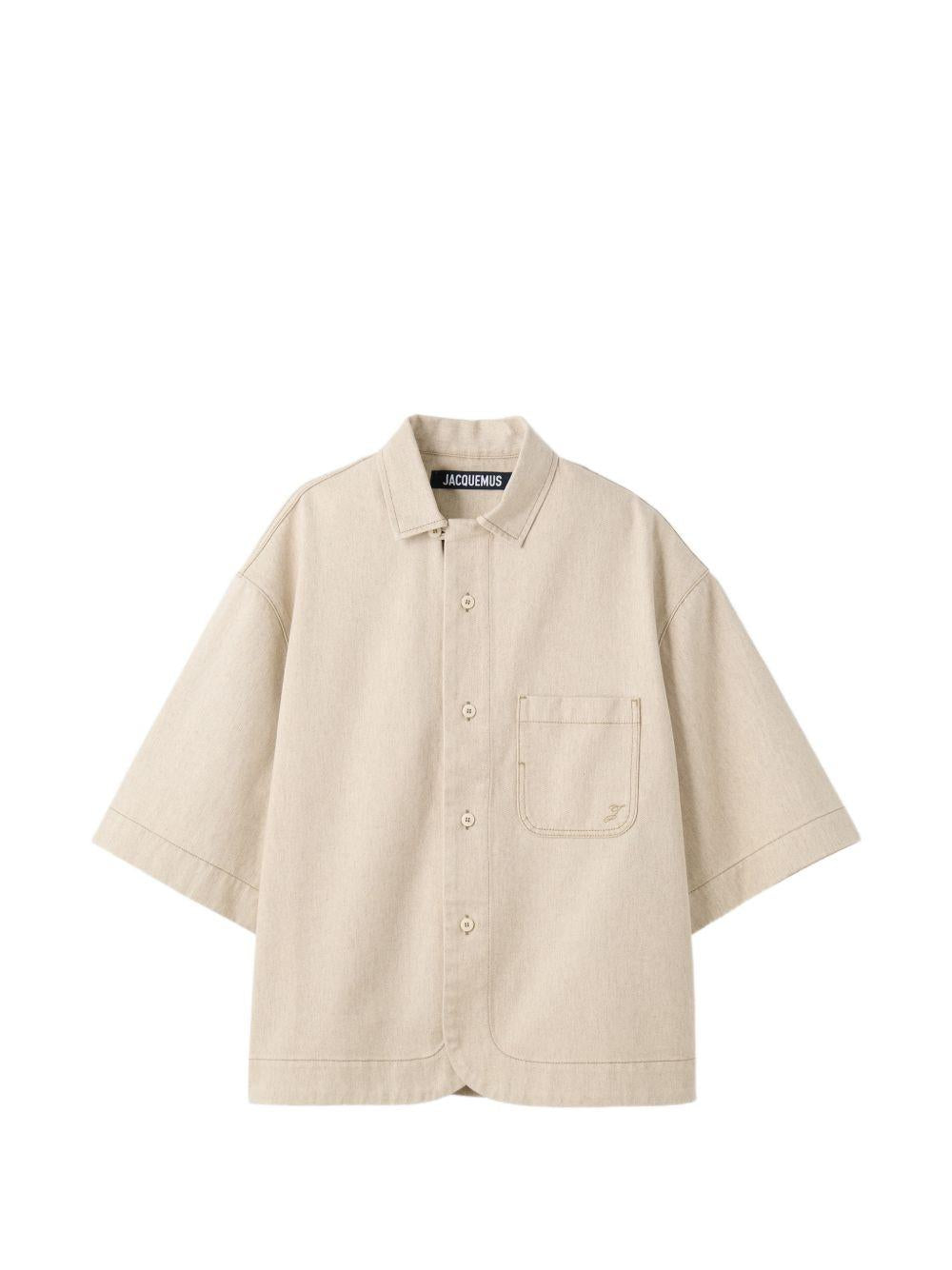 La chemise paysan de-nime in beige Jacquemus - uomo 