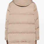Piumino con cappuccio lou andrea in beige gotha - donna 