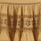 Gonna mini ricamata in beige CHARO RUIZ IBIZA 1989 