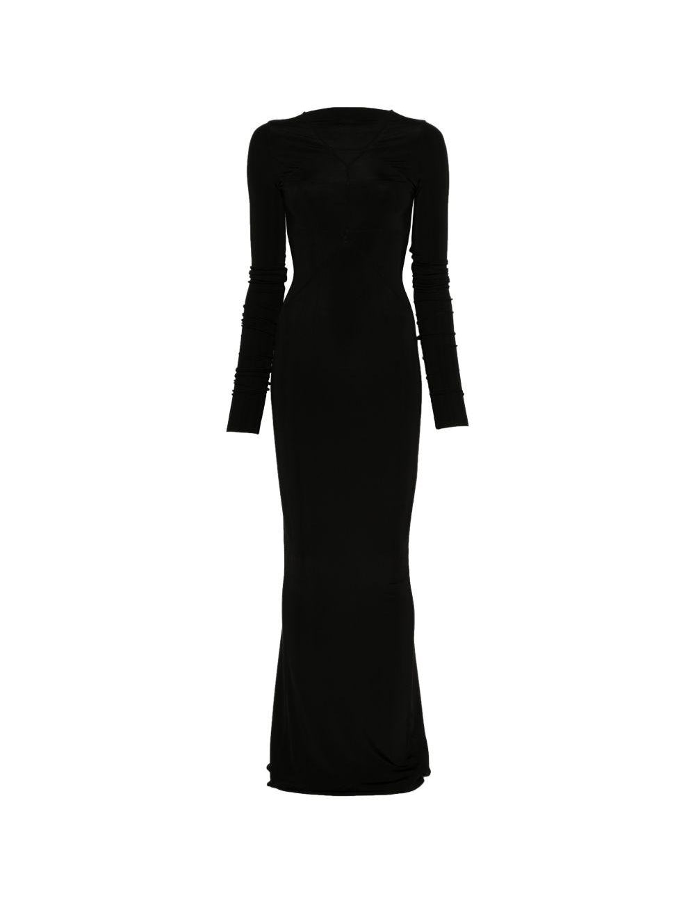 Abito maxi a maniche lunghe Temple in nero Rick owens - donna 