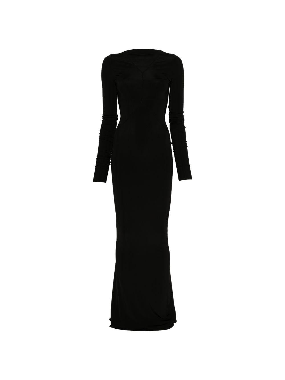 Abito maxi a maniche lunghe Temple in nero Rick owens - donna 