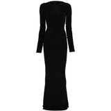 Abito maxi a maniche lunghe Temple in nero Rick owens - donna 