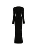 Abito maxi a maniche lunghe Temple in nero Rick owens - donna