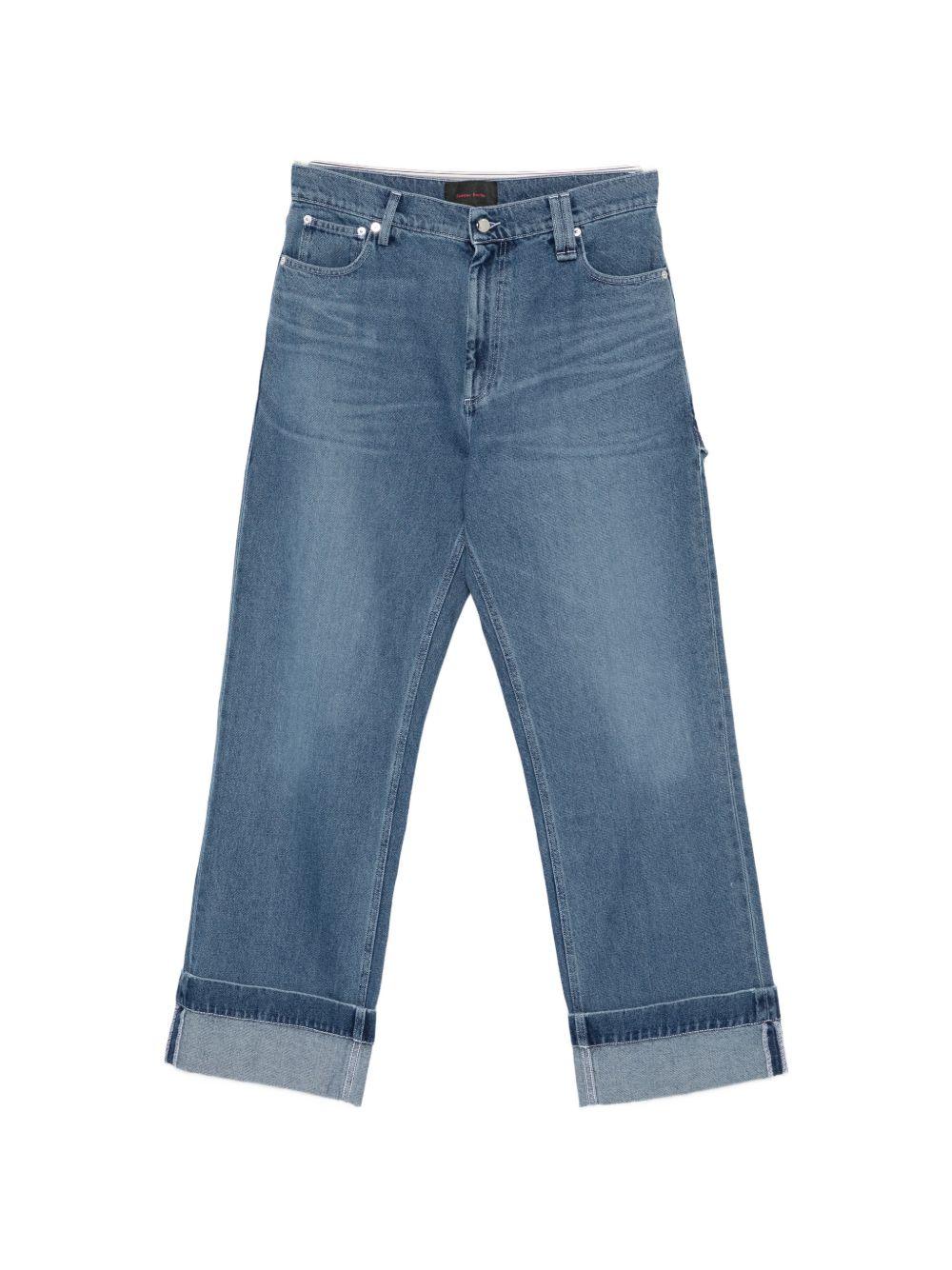 Jeans con risvolto in blu Simone rocha - uomo 