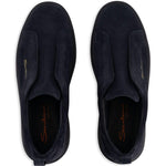 Sneakers senza lacci in suede in nero Santoni - uomo 