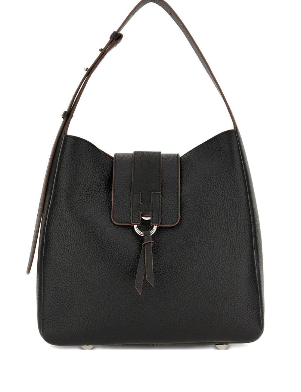 Borsa a spalla con nappa visnu in nero Hogan - donna 
