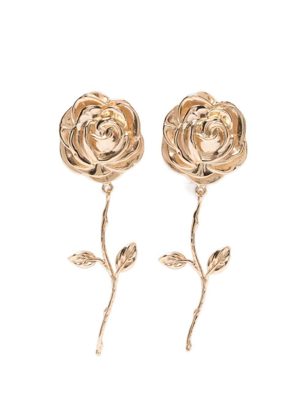 Orecchini con rosa in oro Magda butrym - donna 
