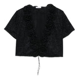Top con decorazione a fiori con lurex in nero Oséree - donna 