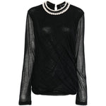 Top a maniche lunghe con perle in nero Junya watanabe - donna 