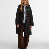 Giacca trapuntata lunga con peplo Barbour x Ganni - donna 