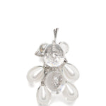 Orecchino a forma di orsetto in argento e bianco Yvmin - donna 